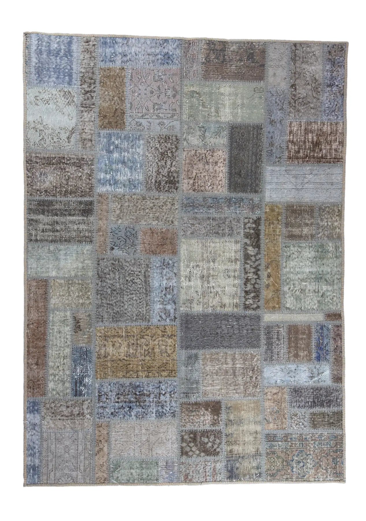 Zaide - Vintage Multi Color Patchwork Rug - kudenrugs