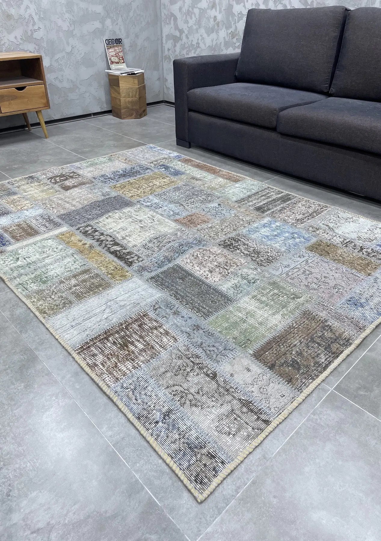 Zaide - Vintage Multi Color Patchwork Rug - kudenrugs