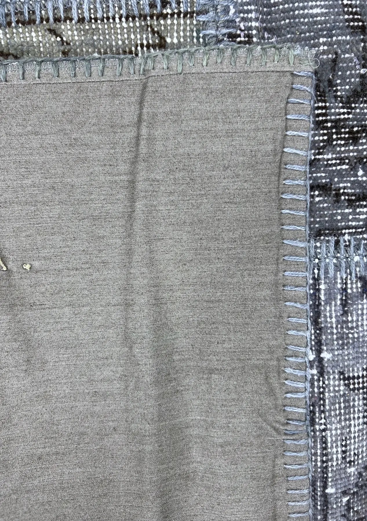 Zanubiya - Vintage Gray Patchwork Rug - kudenrugs