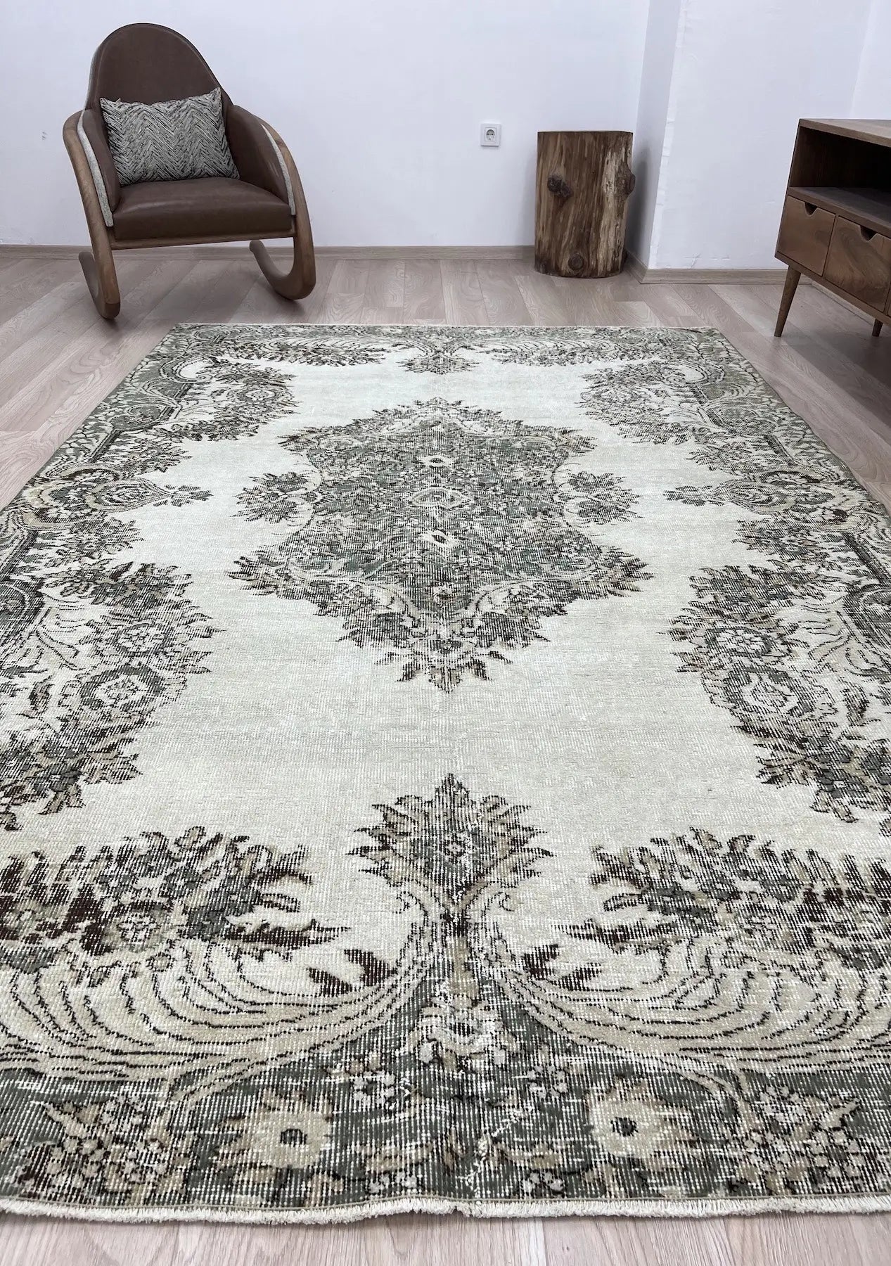 Zariyah - Vintage Beige Antique Washed Rug - kudenrugs